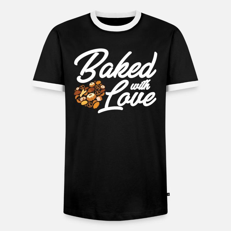 Baker Baking Pastry Chef - Men's Ringer Shirt - black/white