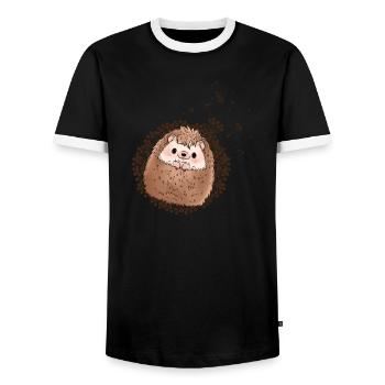 Igel - Männer Kontrast-T-Shirt - Schwarz/Weiß - Vorne - AI Model Female 172 light (172cm) & AI Model Male 178 light (178cm)