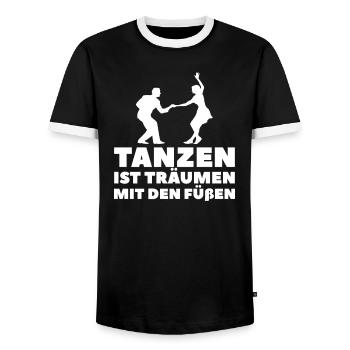 Tanzen Tänzer Tanz - Männer Kontrast-T-Shirt - Schwarz/Weiß - Vorne - AI Model Female 172 light (172cm) & AI Model Male 178 light (178cm)
