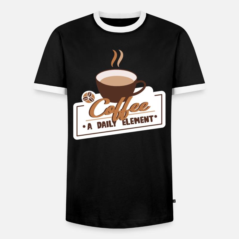 Coffee Coffee Drinker Coffee Lovers - Men's Ringer Shirt - black/white