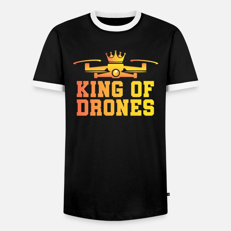 Drone Drone Pilot Quadcopter - Men's Ringer Shirt - black/white