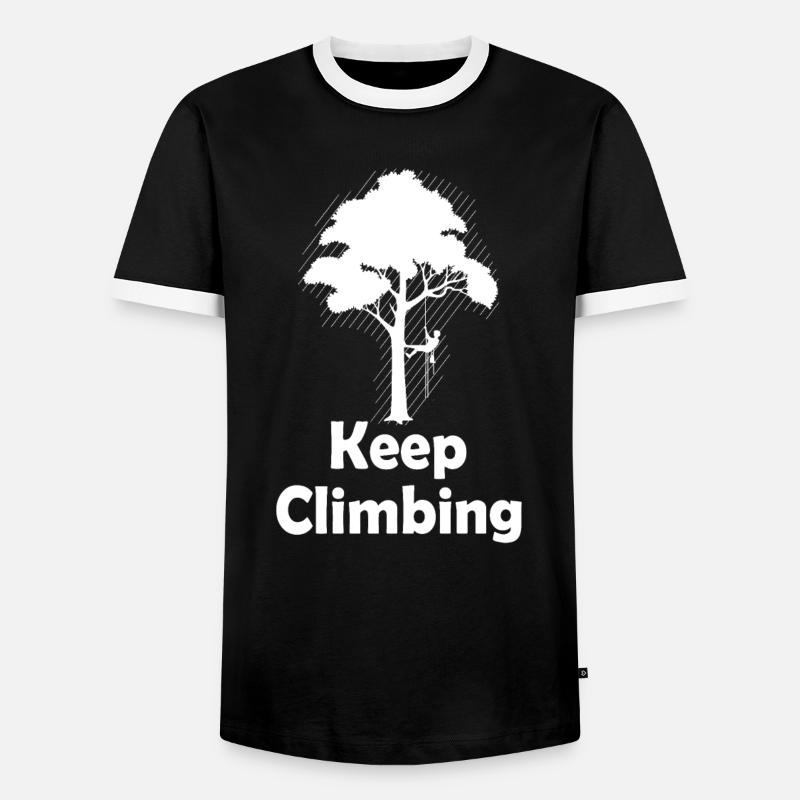 Baumklettern Baumpfleger Arborist Baumkletterer - Männer Kontrast-T-Shirt - Schwarz/Weiß