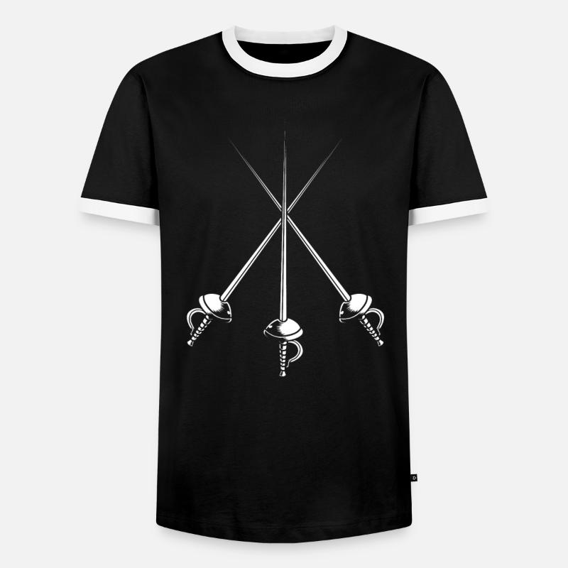 Fechten - Männer Kontrast-T-Shirt - Schwarz/Weiß