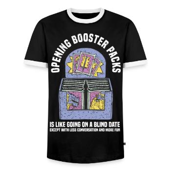 Trading Cards - Männer Kontrast-T-Shirt - Schwarz/Weiß - Vorne - AI Model Female 172 light (172cm) & AI Model Male 178 light (178cm)