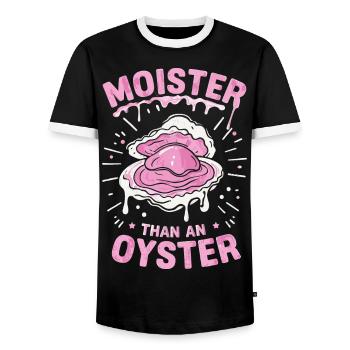 Saftige Auster - Männer Kontrast-T-Shirt - Schwarz/Weiß - Vorne - AI Model Female 172 light (172cm) & AI Model Male 178 light (178cm)