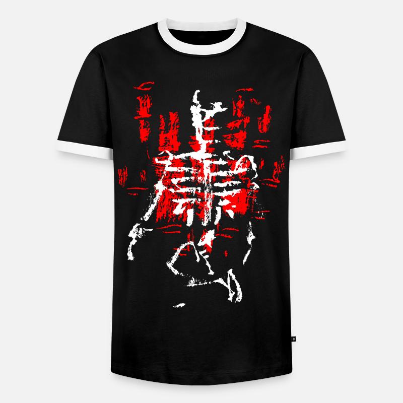 skeleton - Men's Ringer Shirt - black/white