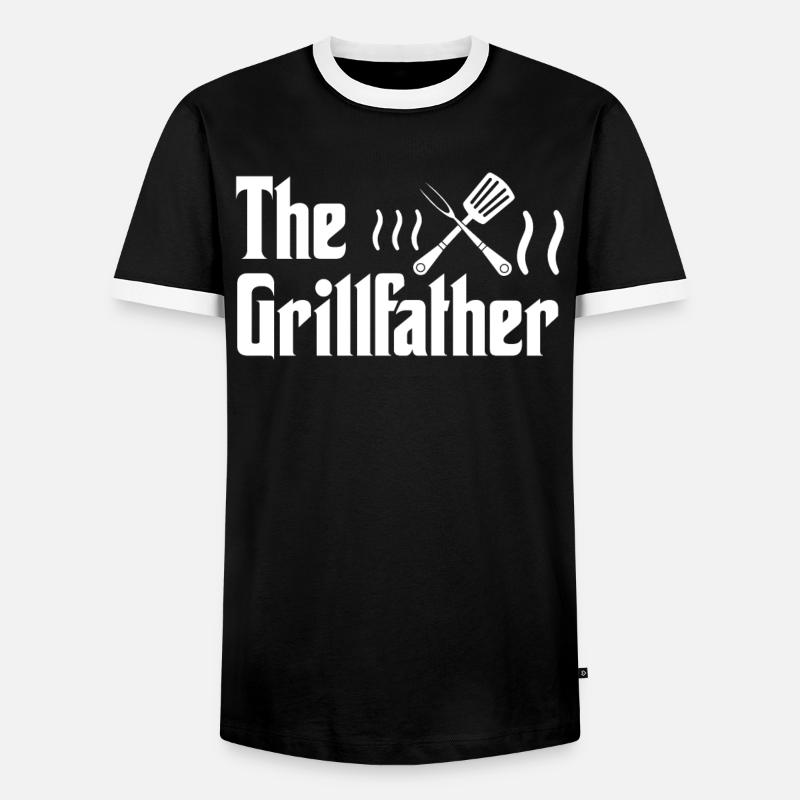 BBQ Grill - Männer Kontrast-T-Shirt - Schwarz/Weiß