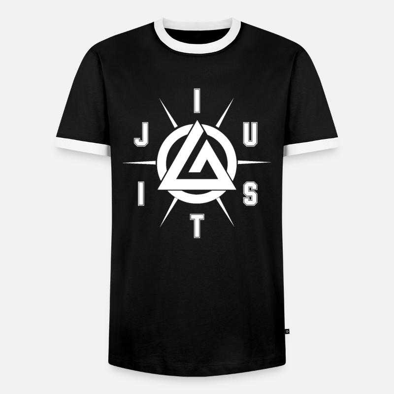 Jiu Jitsu - Männer Kontrast-T-Shirt - Schwarz/Weiß