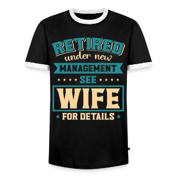 pensionné retraite humour idée cadeau grand-père - T-shirt contrasté Homme - noir/blanc - Devant - AI Model Female 172 light (172cm) & AI Model Male 178 light (178cm)