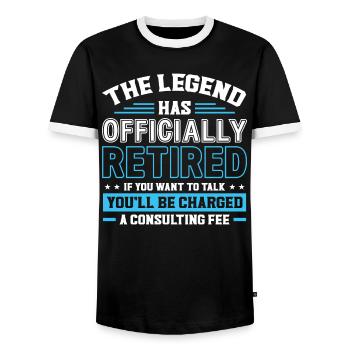 Retraité Pension de retraite Humour Idée cadeau Grand-père - T-shirt contrasté Homme - noir/blanc - Devant - AI Model Female 172 light (172cm) & AI Model Male 178 light (178cm)