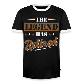 Retraité Pension de retraite Humour Idée cadeau Grand-père - T-shirt contrasté Homme - noir/blanc - Devant - AI Model Female 172 light (172cm) & AI Model Male 178 light (178cm)
