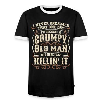 Idée de cadeau grand-père grand-père Devenez un vieil homme - T-shirt contrasté Homme - noir/blanc - Devant - AI Model Female 172 light (172cm) & AI Model Male 178 light (178cm)