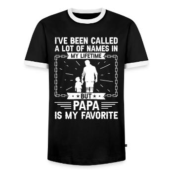 Papa Vater Sohn Geschenkidee Called A Lot Of Names - Männer Kontrast-T-Shirt - Schwarz/Weiß - Vorne - AI Model Female 172 light (172cm) & AI Model Male 178 light (178cm)