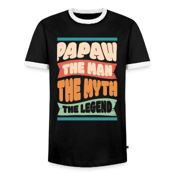 Dad Father Grandpa Gift Idea Papaw Saying Humor - Men's Ringer Shirt - black/white - Front - AI Model Female 172 light (172cm) & AI Model Male 178 light (178cm)