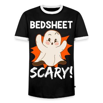 Geister Halloween gruselig Kind Geschenk - Männer Kontrast-T-Shirt - Schwarz/Weiß - Vorne - AI Model Female 172 light (172cm) & AI Model Male 178 light (178cm)