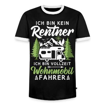 Camping Rentner Vollzeit Wohnmobil Camper - Männer Kontrast-T-Shirt - Schwarz/Weiß - Vorne - AI Model Female 172 light (172cm) & AI Model Male 178 light (178cm)