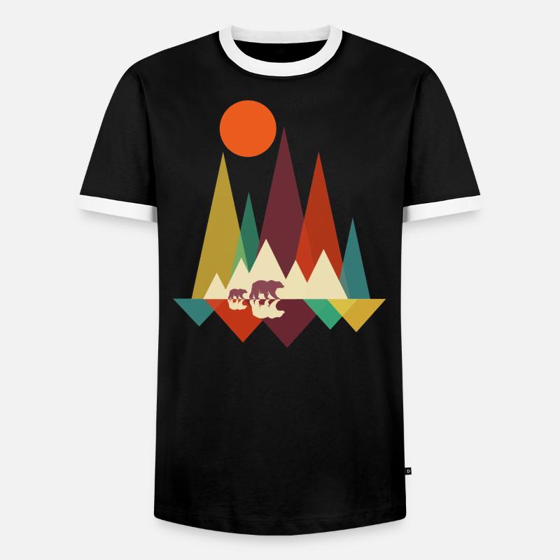Wandering Bear Wandering Bears - Men's Ringer Shirt - black/white