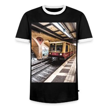Pankow - Männer Kontrast-T-Shirt - Schwarz/Weiß - Vorne - AI Model Female 172 light (172cm) & AI Model Male 178 light (178cm)