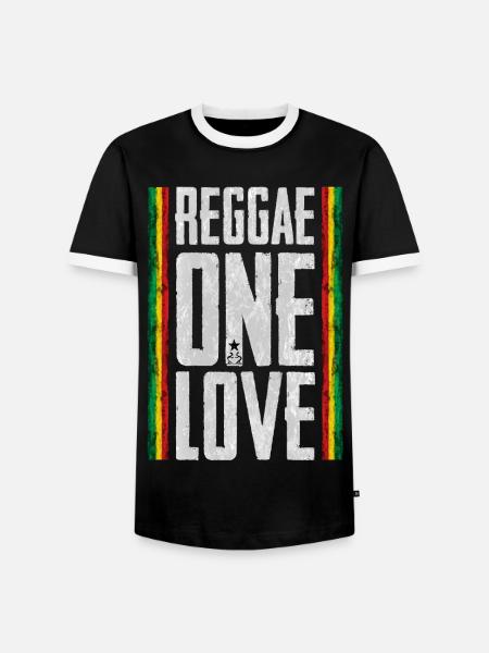 Reggae Liebe Design mit Fahne - Männer Kontrast-T-Shirt - Schwarz/Weiß