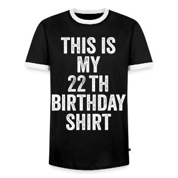 Cadeau 22e Anniversaire 22 ans - cadeau 22 ans - T-shirt contrasté Homme - noir/blanc - Devant - AI Model Female 172 light (172cm) & AI Model Male 178 light (178cm)