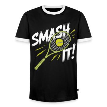 Ich kann kein Padel haben - Männer Kontrast-T-Shirt - Schwarz/Weiß - Vorne - AI Model Female 172 light (172cm) & AI Model Male 178 light (178cm)