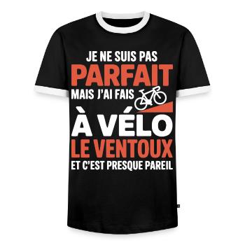 j ai fais le ventoux à vélo cadeau velo cycliste - T-shirt contrasté Homme - noir/blanc - Devant - AI Model Female 172 light (172cm) & AI Model Male 178 light (178cm)