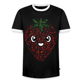 Erdbeere Kind Süß Farben Geschenk Tier Kreativ - Männer Kontrast-T-Shirt - Schwarz/Weiß - Vorne - AI Model Female 172 light (172cm) & AI Model Male 178 light (178cm)