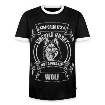 Husky Hunderasse Sibirien Hundebesitzer - Männer Kontrast-T-Shirt - Schwarz/Weiß - Vorne - AI Model Female 172 light (172cm) & AI Model Male 178 light (178cm)