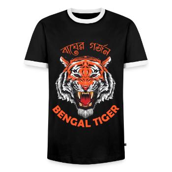 Bengalischer Tiger Königstiger - Männer Kontrast-T-Shirt - Schwarz/Weiß - Vorne - AI Model Female 172 light (172cm) & AI Model Male 178 light (178cm)