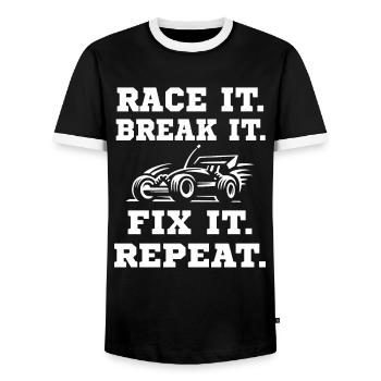 Drive Crash Repair Répéter Buggy RC - T-shirt contrasté Homme - noir/blanc - Devant - AI Model Female 172 light (172cm) & AI Model Male 178 light (178cm)