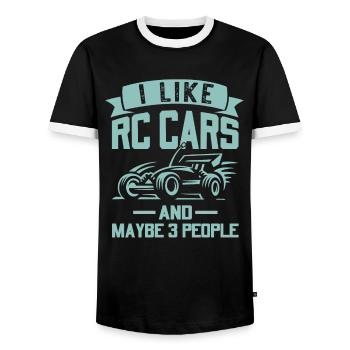 I like model cars, rc buggies and maybe 3 - Men's Ringer Shirt - black/white - Front - AI Model Female 172 light (172cm) & AI Model Male 178 light (178cm)