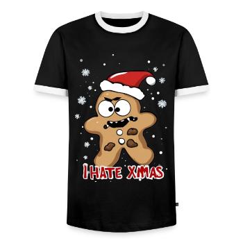 Je déteste Noël Gâteau aux biscuits en colère Noël - T-shirt contrasté Homme - noir/blanc - Devant - AI Model Female 172 light (172cm) & AI Model Male 178 light (178cm)