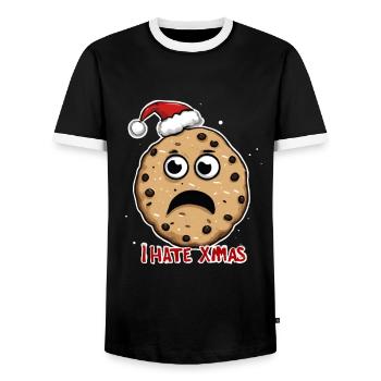 Je déteste Noël Gâteau aux biscuits en colère Noël - T-shirt contrasté Homme - noir/blanc - Devant - AI Model Female 172 light (172cm) & AI Model Male 178 light (178cm)