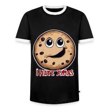 Je déteste Noël Gâteau aux biscuits en colère Noël - T-shirt contrasté Homme - noir/blanc - Devant - AI Model Female 172 light (172cm) & AI Model Male 178 light (178cm)