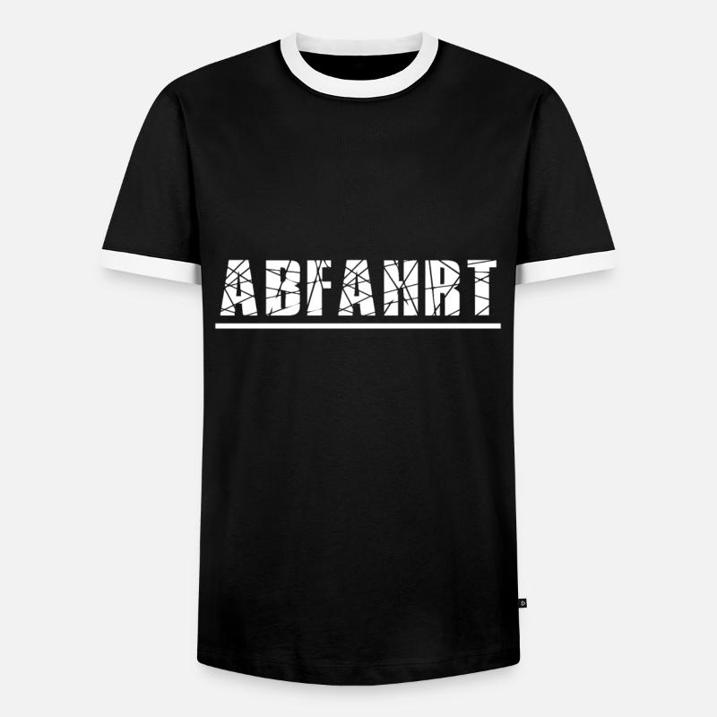 Abfahrt - Männer Kontrast-T-Shirt - Schwarz/Weiß
