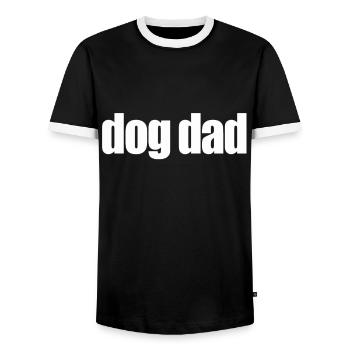 Dog dad funny quotes - Männer Kontrast-T-Shirt - Schwarz/Weiß - Vorne - AI Model Female 172 light (172cm) & AI Model Male 178 light (178cm)