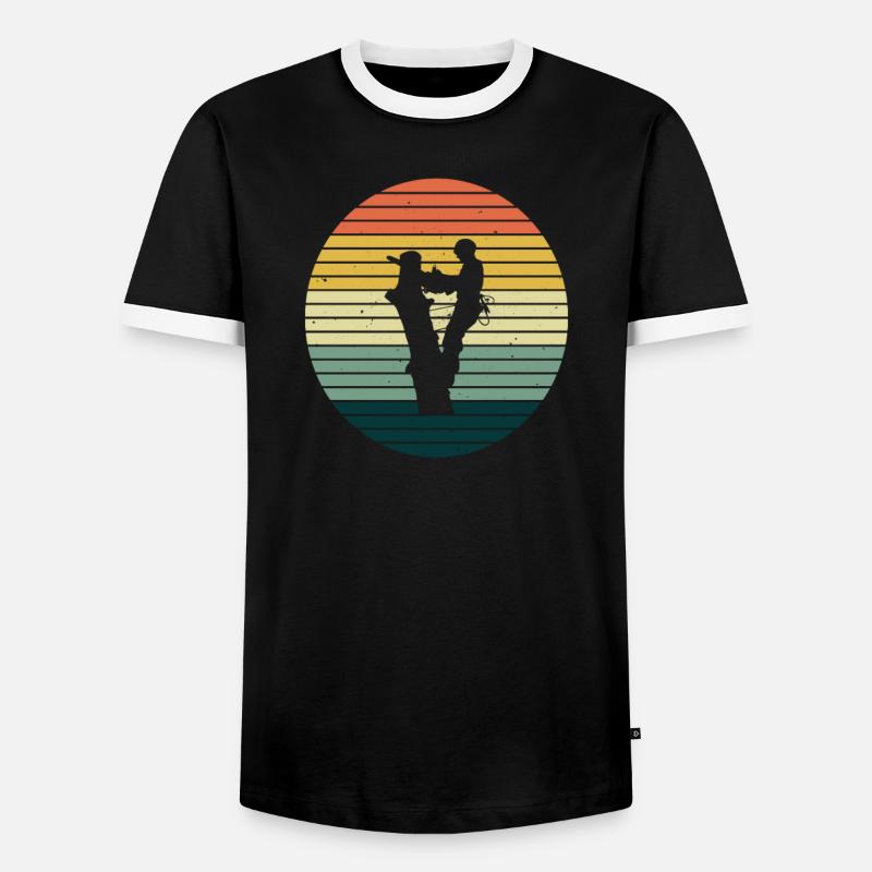 Baumpflege Baumfäller Baumkletterer Geschenkidee - Männer Kontrast-T-Shirt - Schwarz/Weiß