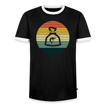 Garnelenzucht Shrimp Aquarianer Vintage Geschenk - Männer Kontrast-T-Shirt - Schwarz/Weiß - Vorne - AI Model Female 172 light (172cm) & AI Model Male 178 light (178cm)