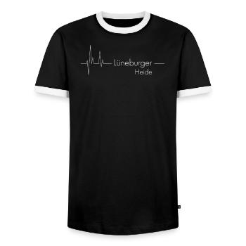 Lüneburger Heide Wald Hamburg Geschenkidee - Männer Kontrast-T-Shirt - Schwarz/Weiß - Vorne - AI Model Female 172 light (172cm) & AI Model Male 178 light (178cm)