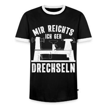 Drechsler Drechseln Drechselbank Drechsel - Männer Kontrast-T-Shirt - Schwarz/Weiß - Vorne - AI Model Female 172 light (172cm) & AI Model Male 178 light (178cm)