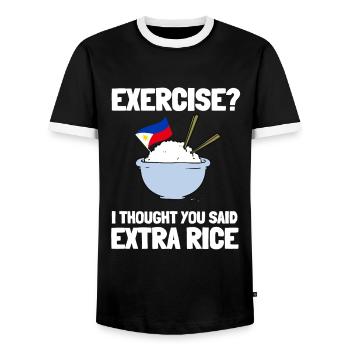 Phillipino Filipino Rice Lover Pinoy Foodie - Männer Kontrast-T-Shirt - Schwarz/Weiß - Vorne - AI Model Female 172 light (172cm) & AI Model Male 178 light (178cm)