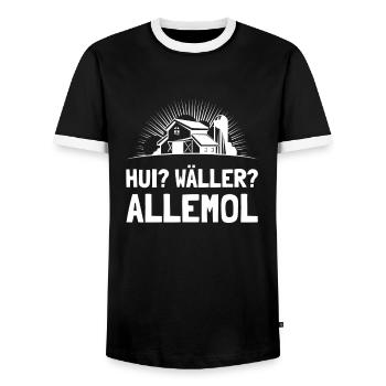 Westerwald Westerwälder Pfälzer Hui Wäller Pfalz - Männer Kontrast-T-Shirt - Schwarz/Weiß - Vorne - AI Model Female 172 light (172cm) & AI Model Male 178 light (178cm)