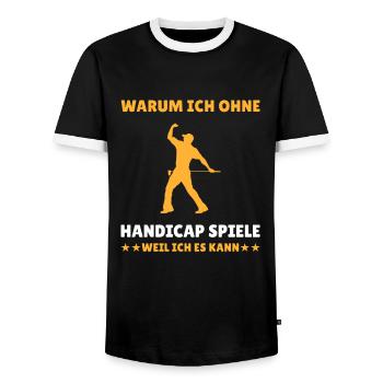 Handicap Golf Golfer Scratch Golfer Lustig Spruch - Männer Kontrast-T-Shirt - Schwarz/Weiß - Vorne - AI Model Female 172 light (172cm) & AI Model Male 178 light (178cm)