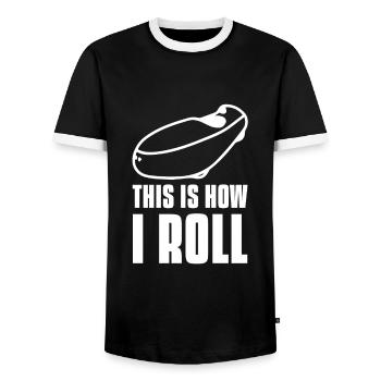 Velomobile And Recumbent Bike Biker - Männer Kontrast-T-Shirt - Schwarz/Weiß - Vorne - AI Model Female 172 light (172cm) & AI Model Male 178 light (178cm)