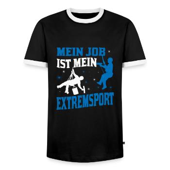 Fensterreiniger Industriekletterer Reinigungskraft - Männer Kontrast-T-Shirt - Schwarz/Weiß - Vorne - AI Model Female 172 light (172cm) & AI Model Male 178 light (178cm)