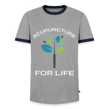 Acupuncturist Acupuncture Alternative Medicine - T-shirt contrasté Homme - gris/marine  - Devant - AI Model Female 172 light (172cm) & AI Model Male 178 light (178cm)