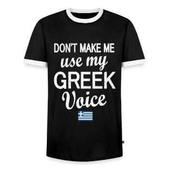 Grèce Grèce Drapeau Racines grecques - T-shirt contrasté Homme - noir/blanc - Devant - AI Model Female 172 light (172cm) & AI Model Male 178 light (178cm)