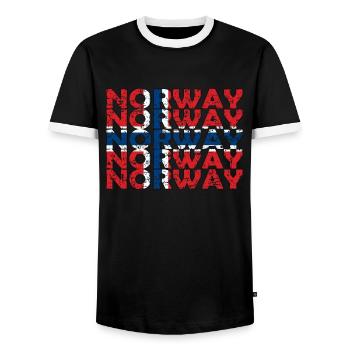 Norvège Norvégienne Drapeau Racines norvégiennes - T-shirt contrasté Homme - noir/blanc - Devant - AI Model Female 172 light (172cm) & AI Model Male 178 light (178cm)