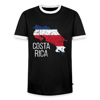 Costa Rica Costa Ricans Costa Rica Roots - Men's Ringer Shirt - black/white - Front - AI Model Female 172 light (172cm) & AI Model Male 178 light (178cm)