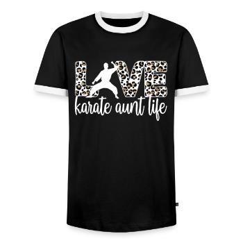 Meilleur cadeau de tante de karaté fière de tante de karaté - T-shirt contrasté Homme - noir/blanc - Devant - AI Model Female 172 light (172cm) & AI Model Male 178 light (178cm)
